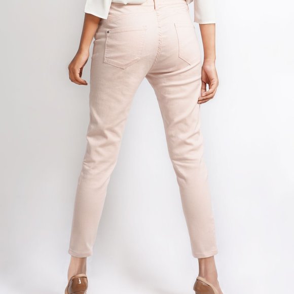 OLGYN Women’s Stretch Light Pink Denim Ankle Pant - Picture 2 of 5